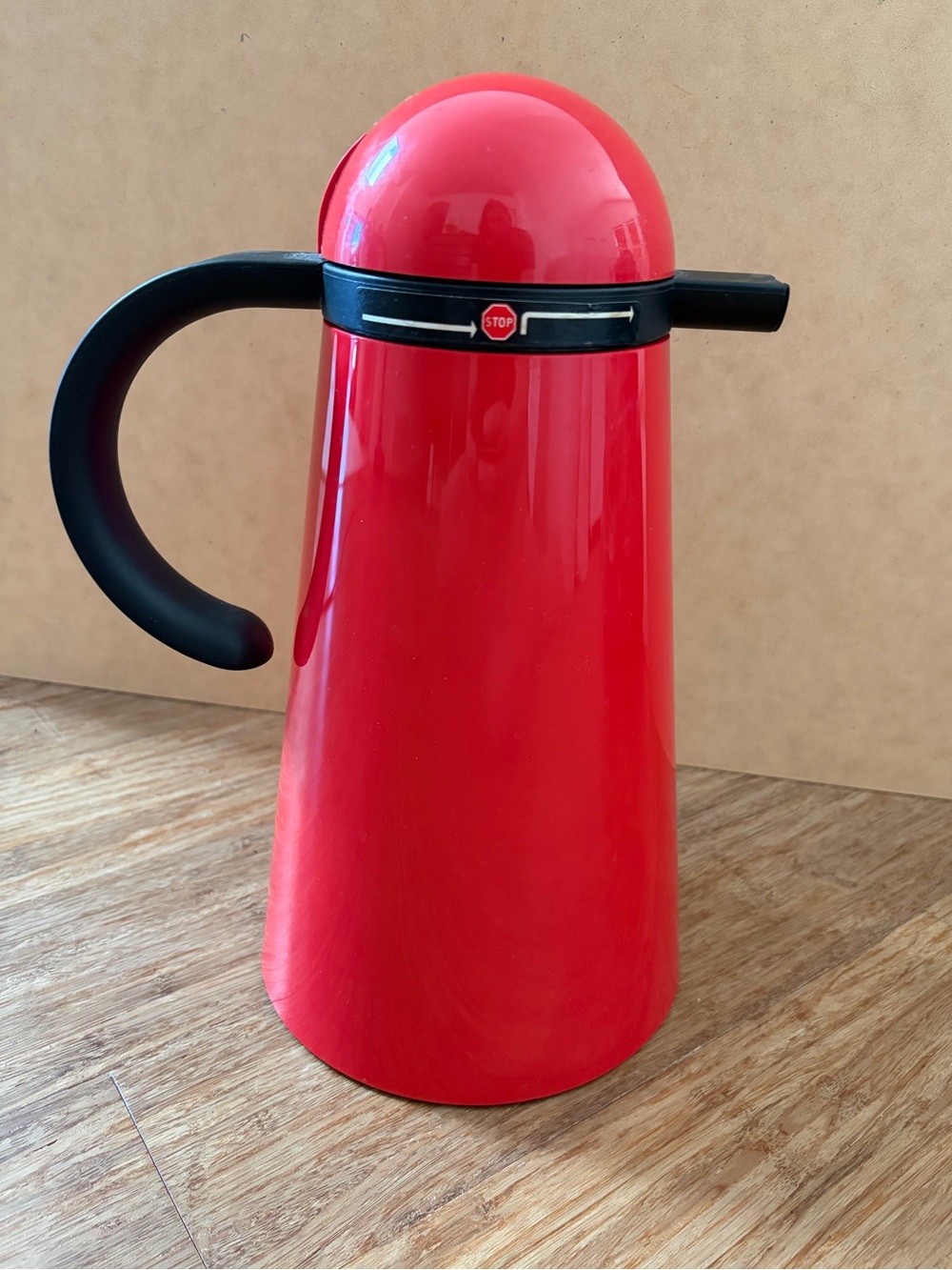 Vintage Red Thermos Karl-Axel Andersson & Morgan Ferm for Hammar Plast Sweden